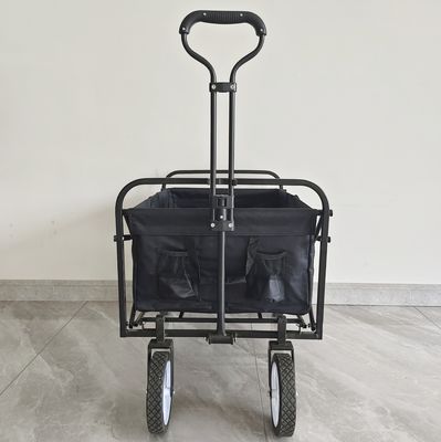 एडजस्टेबल हैंडल हैवी ड्यूटी कैम्पिंग कार्ट यूटिलिटी कोलैप्सेबल स्टोरेज फोल्डिंग वैगन