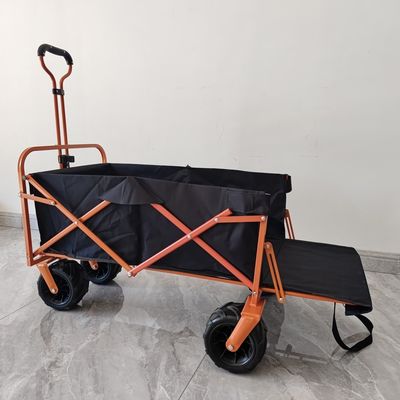 पीछे खोलने वाला तह शॉपिंग कार्ट ट्रॉली समुद्र तट शिविर तह कार्ट पीयू पहिया
